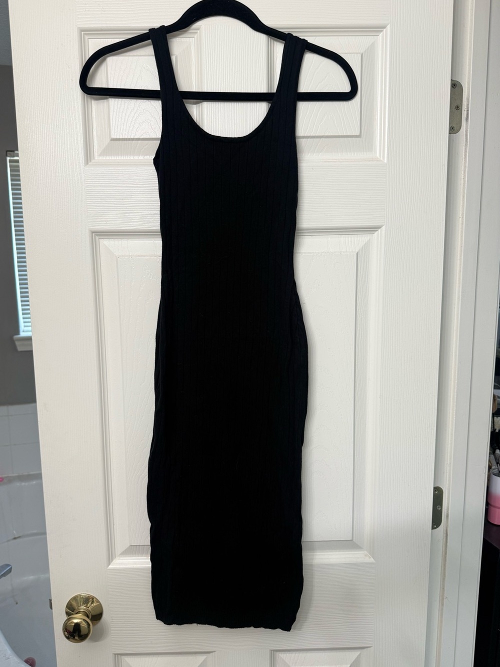 Windsor Black Ribbed Tank Midi Dress - Classic Everyday